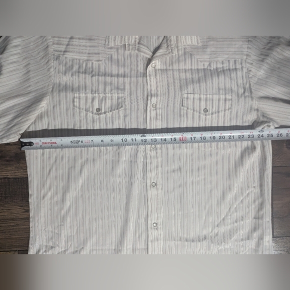 Roper Shirt Mens XXL Regular White Western Button Up Pearl Snap Striped Print - Picture 8 of 14